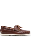 Polo Ralph Lauren Merton Leather Boat Shoes In Brown