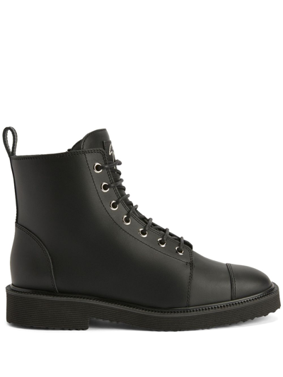 Giuseppe Zanotti Thora Lace-up Cargo Boots In Black