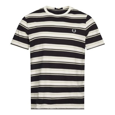 Fred Perry Stripe T-shirt In Black