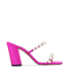 Jimmy Choo Amara Satin 85mm Sandals In Fuchsia/white