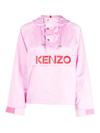Kenzo Pink Logo Print Windbreaker In Rose