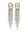 Hzmer Jewelry Crystal-embellished Silver Drop Earrings In Silver