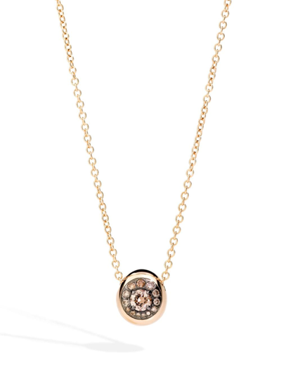 Pomellato Women's Nuvola 18k Rose Gold & Brown Diamond Round Pendant Necklace