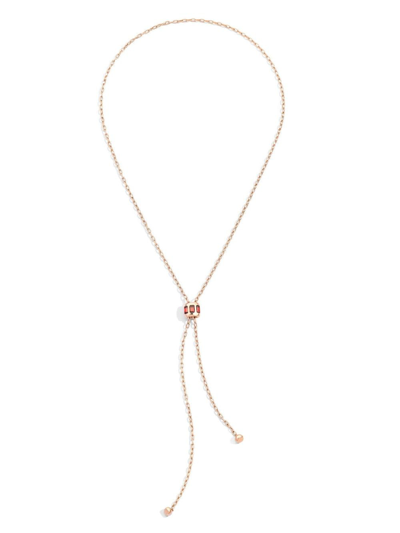 Pomellato Rose Gold And Garnet Iconica Lariat Necklace