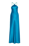 Staud Cadence Halter Maxi Dress In Island Blue