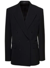BALENCIAGA BALENCIAGA BLACK DOUBLE-BREASTED BLAZER WITH PEAKED REVERS IN WOOL BLEND MAN