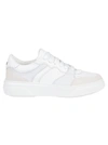 Dsquared2 Shielded Rubber Sole Sneakers With Perforated Toe In Bianco/grigio Chiaro