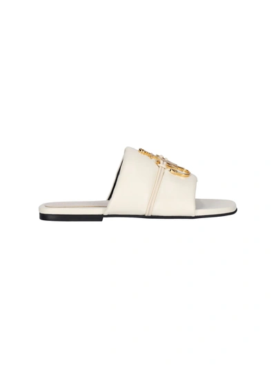 Jw Anderson 10mm Anchor Padded Slide Sandals In Beige
