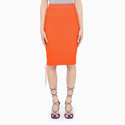 Off-white Lace-up Vanise Knit Skirt In Red