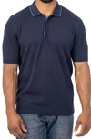 Vellapais Marlight Cotton Polo In Navy Blue