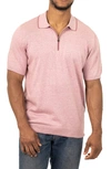 Vellapais Mitte Zip Cotton Polo In Medium Pink