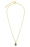 Sterling Forever Ciana Cubic Zirconia Teardrop Pendant Necklace In Gold