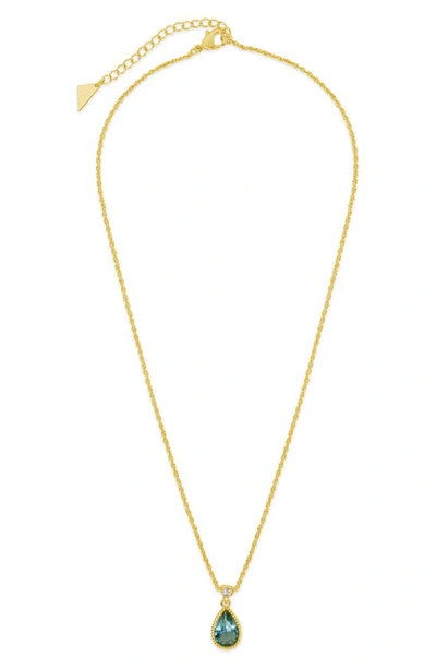 Sterling Forever Ciana Cubic Zirconia Teardrop Pendant Necklace In Gold