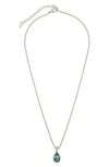 Sterling Forever Ciana Cubic Zirconia Teardrop Pendant Necklace In Silver