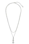 Sterling Forever Amy Layered Necklace In Grey