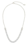 Sterling Forever Cz Sarai Chain Necklace In Silver