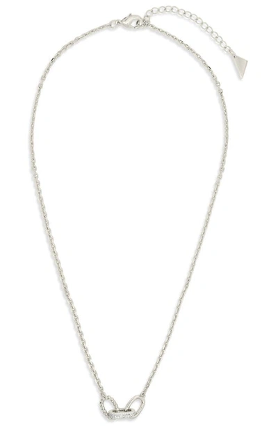 Sterling Forever Cz Journi Rope Twist Chain Link Pendant Necklace In Silver