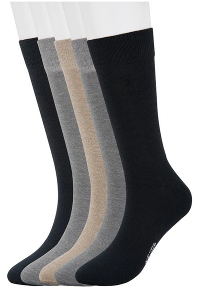 Original Penguin Solid Heather Mix Crew Socks In Grey