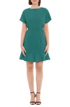 Donna Morgan Ruffle Hem Short Sleeve Dress In Shaded Spruce