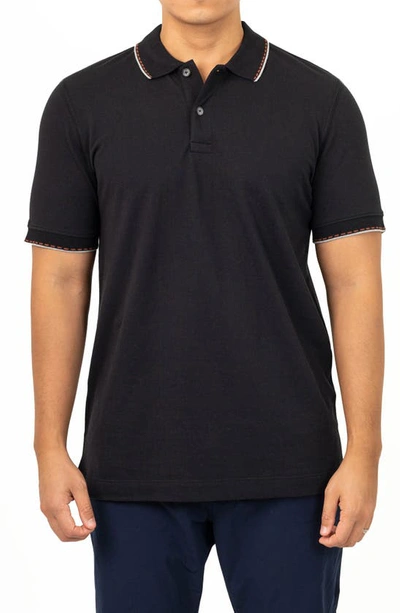 Vellapais Lara Tipped Cotton Polo In Black