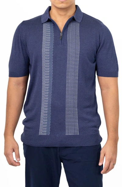 Vellapais Perla Knit Polo In Navy Blue