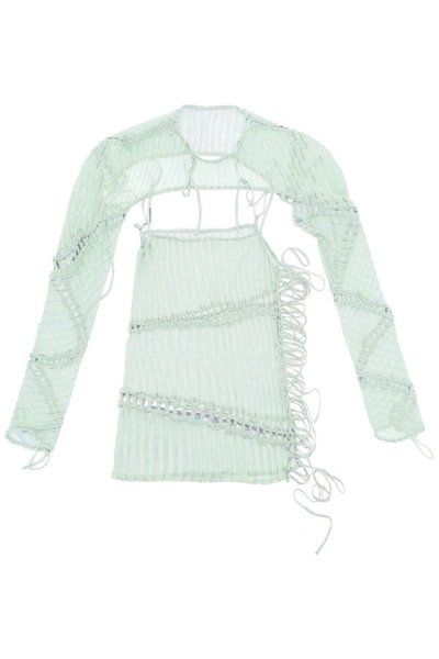 Isa Boulder Jigsaw Knit Top Set In Green