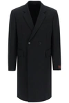 Raf Simons Double-breasted Cotton Coat In Black