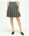 BROOKS BROTHERS THE ESSENTIAL STRETCH PLEATED SKIRT | DARK GREY | SIZE 12