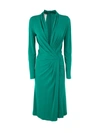 Alberta Ferretti Twisted-front Long-sleeved Midi Dress In Green