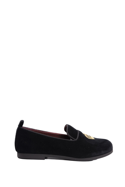 Dolce & Gabbana Kids' Velvet Slippers In Back