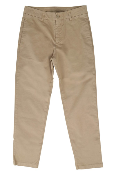 Dondup Kids' Straight-leg Cotton Trousers In Beige