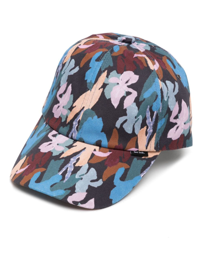 Paul Smith Iris-print Cotton Baseball Cap In Multi