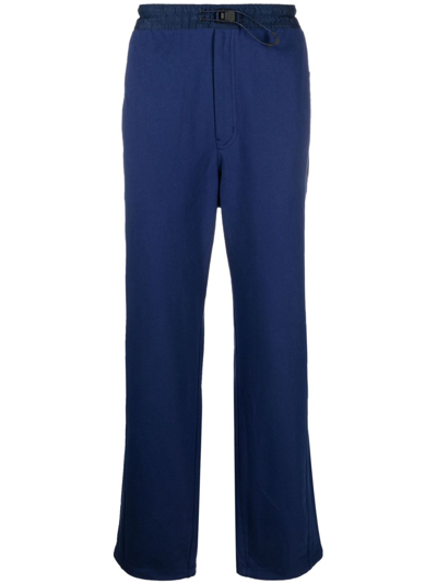 Y-3 Drawstring-waist Cotton Trousers In Blue