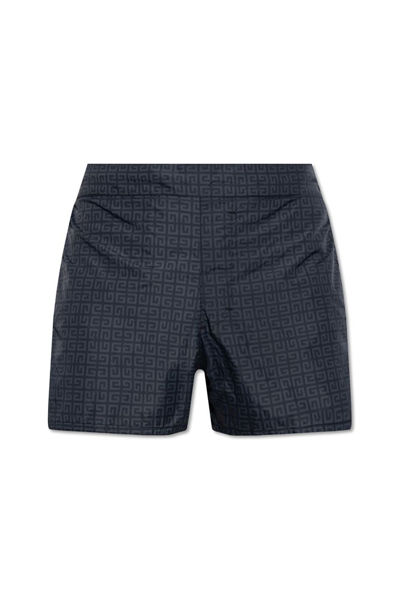 Givenchy Allover 4g Pattern Swim Shorts In 001-black