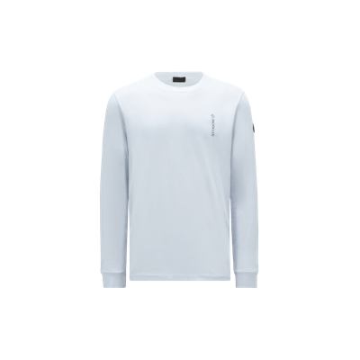 Moncler Collection Logo Long Sleeve T-shirt White In Blanc