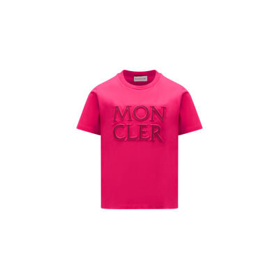 Moncler Kids' Embossed Logo T-shirt In Violet