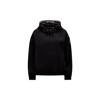 Moncler Collection Satin Hooded Top Black