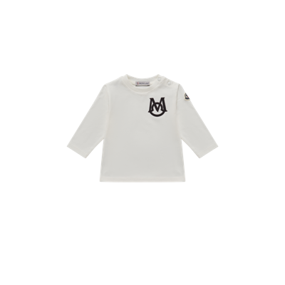 Moncler Kids' Monogram Long Sleeve T-shirt White