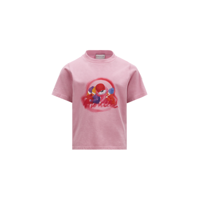 Moncler Kids' Cotton Jersey T-shirt In Medium Pink