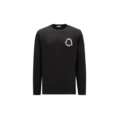 Moncler Collection Logo Outline Long Sleeve T-shirt Black