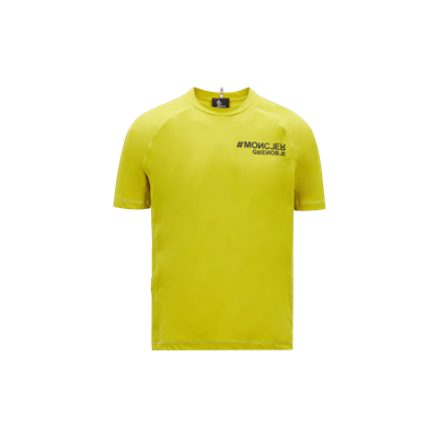 Moncler Day-namic Logo Stretch-jersey T-shirt In Yellow