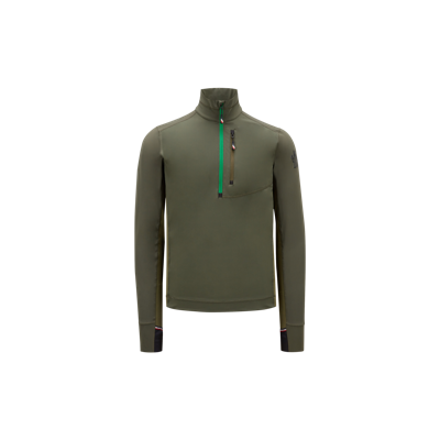 Moncler Green Half-zip Jumper In Vert