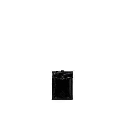 Moncler Collection Metallic Nylon Phone Case Black In Noir
