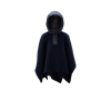 MONCLER HOODED WOOL CAPE BLUE