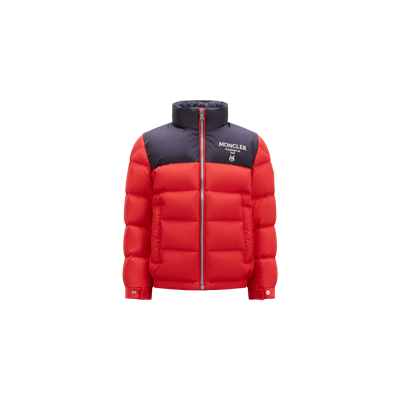 Moncler Kids' Boy's Joe Logo-print Puffer Jacket In Red