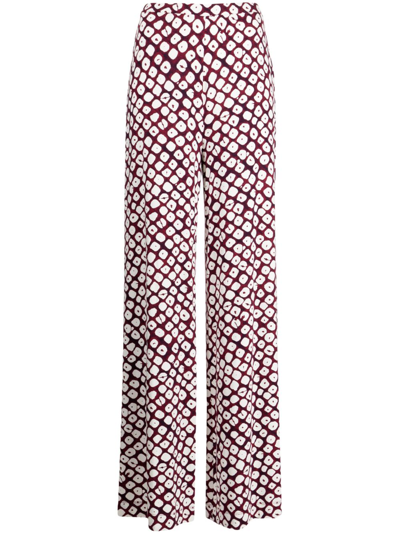 Diane Von Furstenberg Graphic-print Flared Trousers In Violett