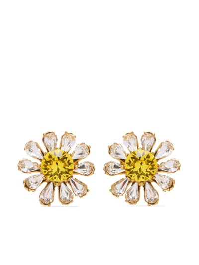 Oscar De La Renta Gigi Button Earrings In Crystal