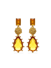 Oscar De La Renta Crystal Baroque Drop Earrings In Topaz