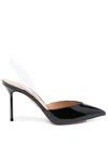 Aquazzura V Plexi 90mm Slingback Pumps In Black