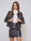 L Agence Jayde Collarless Leather Jacket In Black